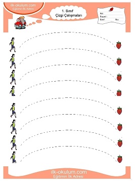 Çocuklar İçin Çizgi Çalışma Sayfaları 